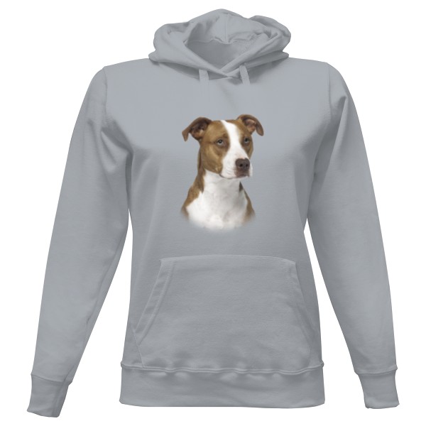 Dámská mikina s kapucí s potiskem Americký pitbull teriér 