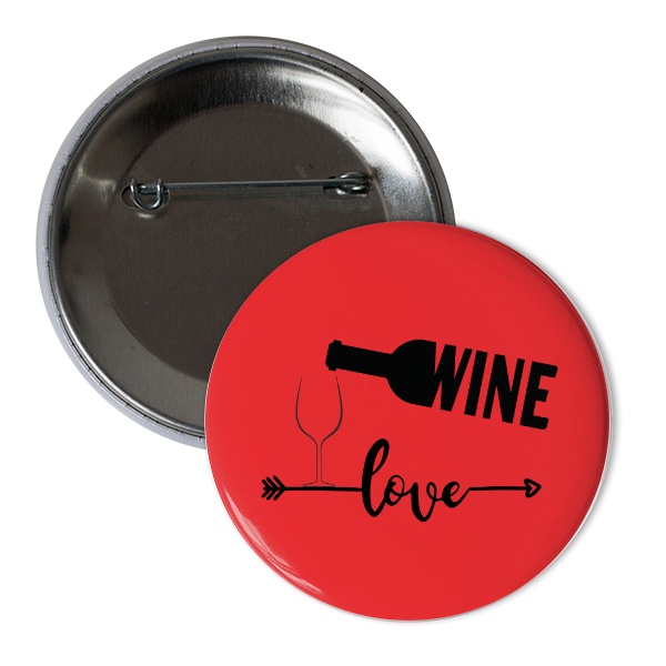 Odznáček  s potiskem Láska k vínu placka