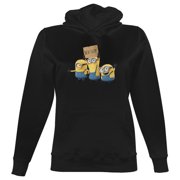 Dámská mikina s kapucí s potiskem Stop Mimoni